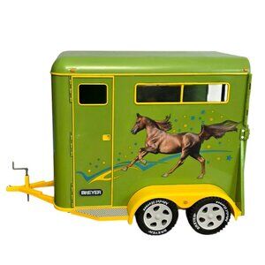 2002 Breyer Horse Trailer 13" XL Equestrian Pony Transport Toy 2 Stall Green VTG